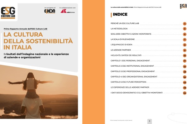 Presentato il Rapporto annuale dell’ESG Culture Lab  "La cultura della sostenibilità in Italia"
